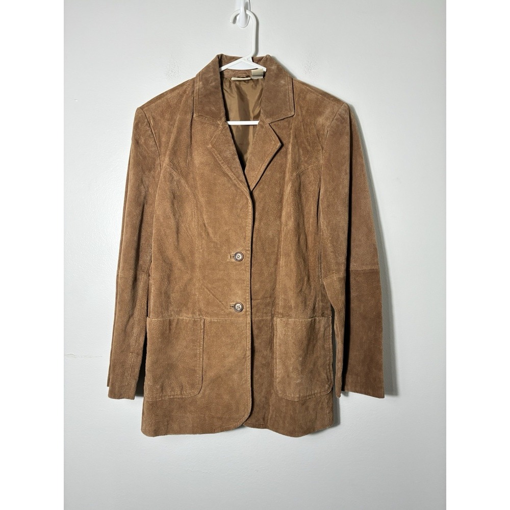 Vintage St. John's Bay Leather Jacket Size Small 1980's Brown Suede Western
